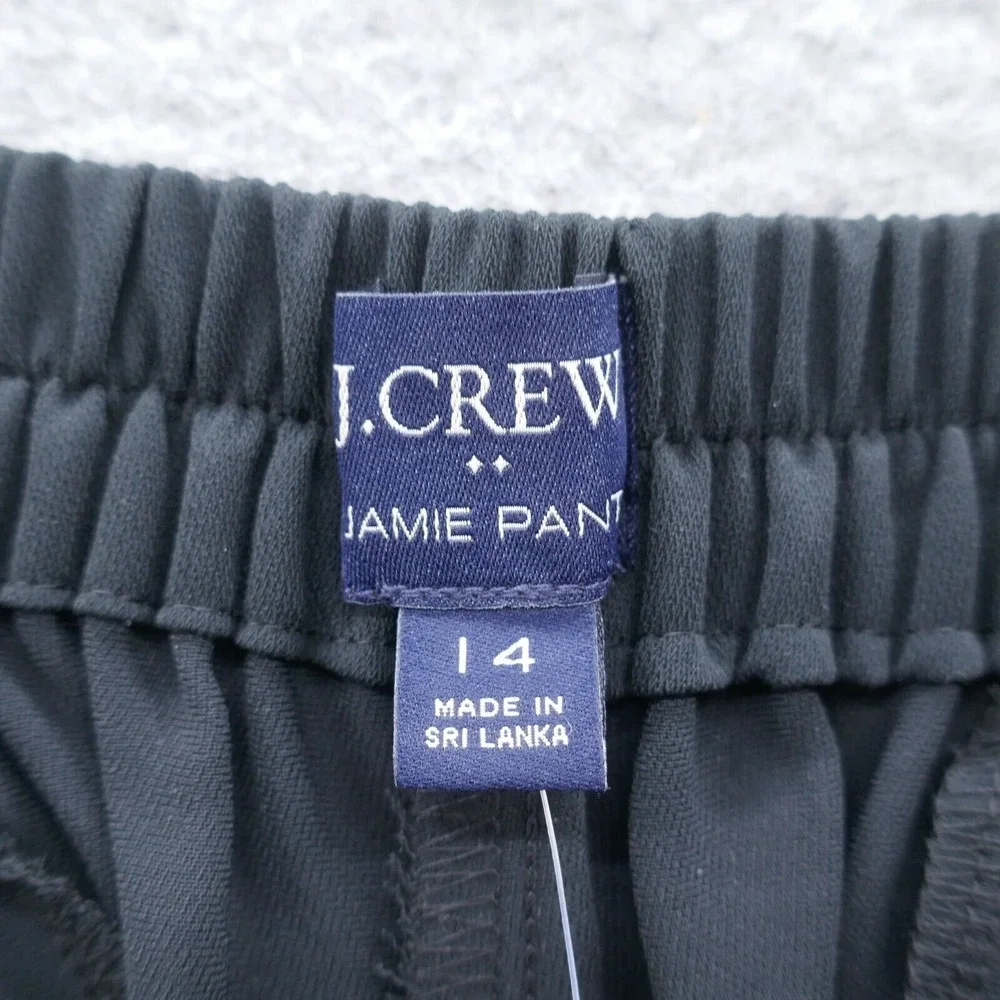 J Crew Womens Jamie Dress‎ Pants 14 Black Elastic Waist High Rise Crepe NEW